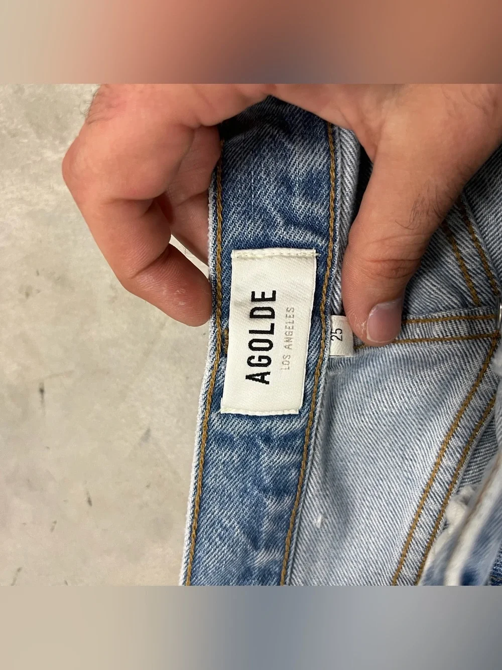 AGOLDE Dame Jean Jeans Womens 25 High Rise Wide Leg Showdown Denim A9159-1141